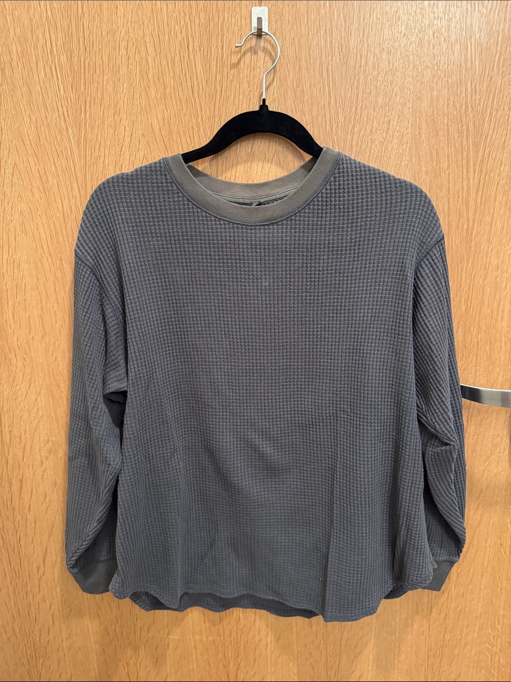 Uniqlo relaxed fit grey waffle Henley